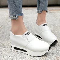new women internal increase shoes slip on thick platform shoes woman casual ladies sport flats wedges sneakers zapatos mujer