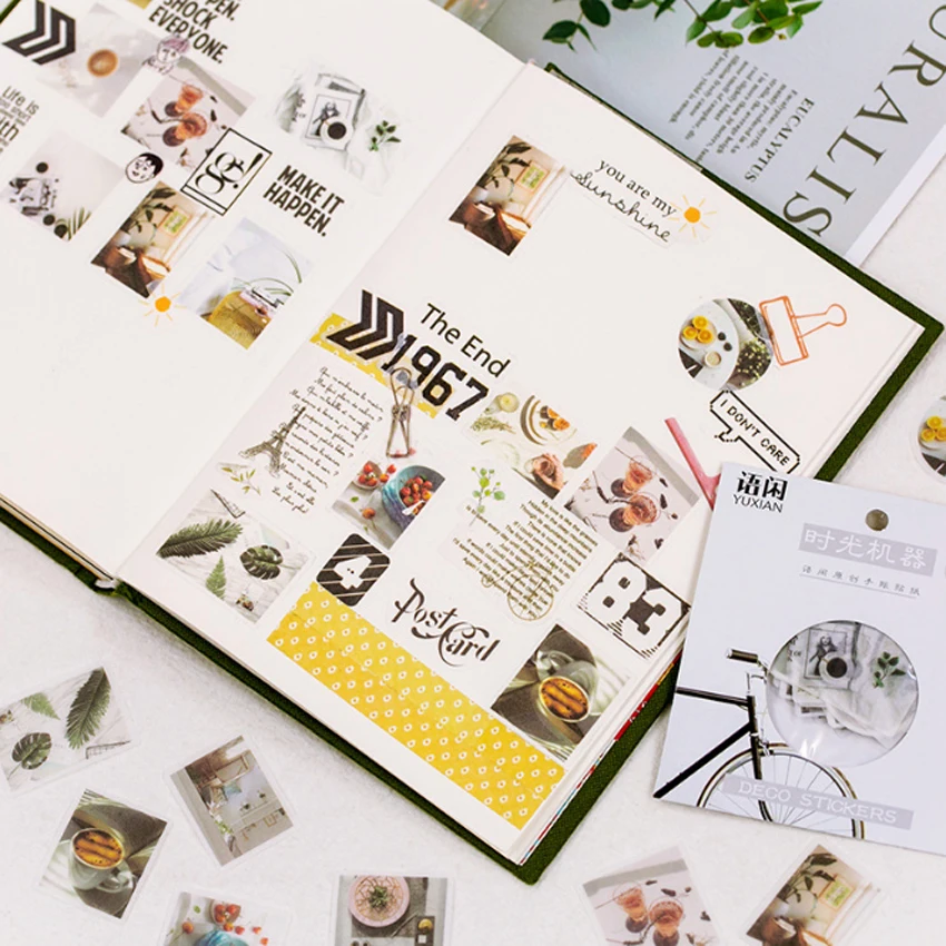 40pcs/lot Cute rose garden old letters Leisure series Sticker Decoration Diy Diary Label Stickers | Канцтовары для офиса и