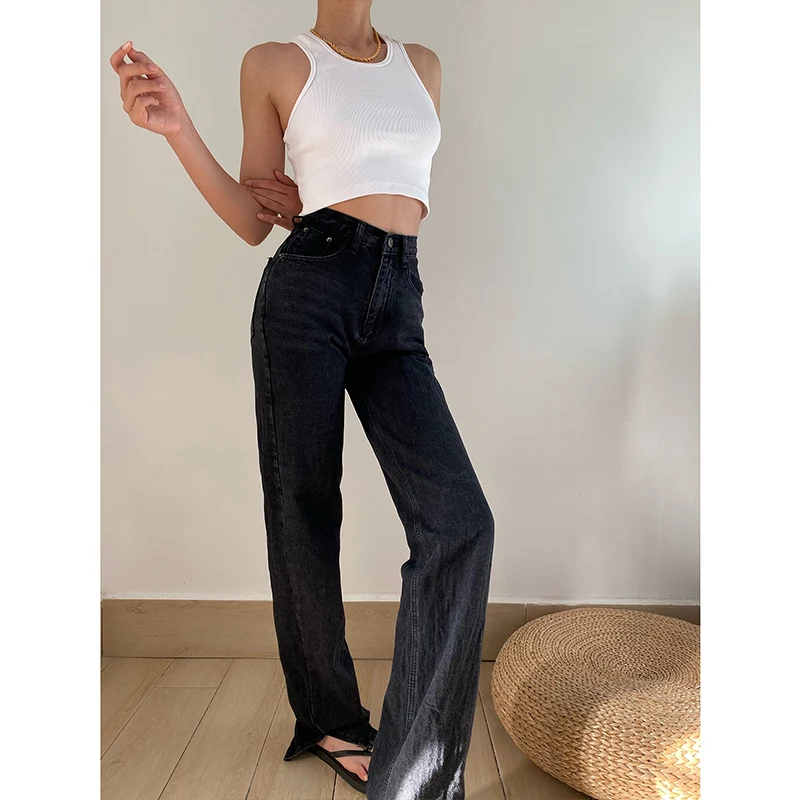 Women Jeans High Waist Trousers For Female Streetwear Baggy Mom Jean Vintage Clothes Flared Jeans