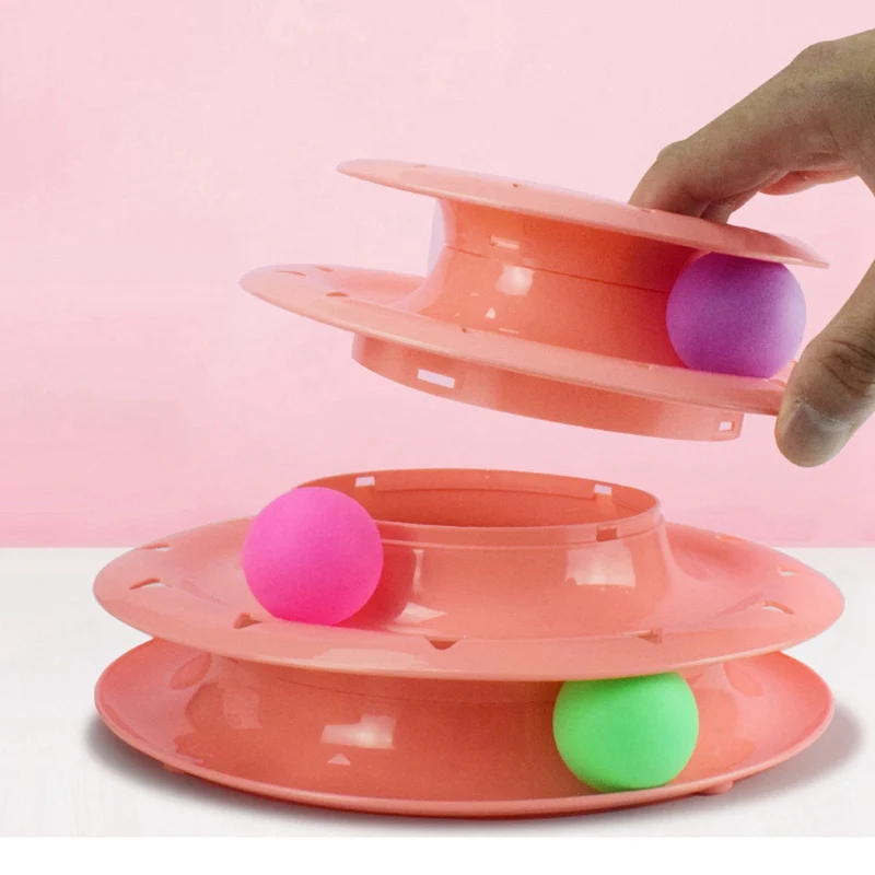 Забавная игрушка для кошек 3 уровня башня треки диск интеллектуальное