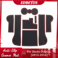 octavia a7 door groove anti dirty mats cup holder liners 8 pcs for skoda octavia a7 2013 2014 2015 2016 full kit