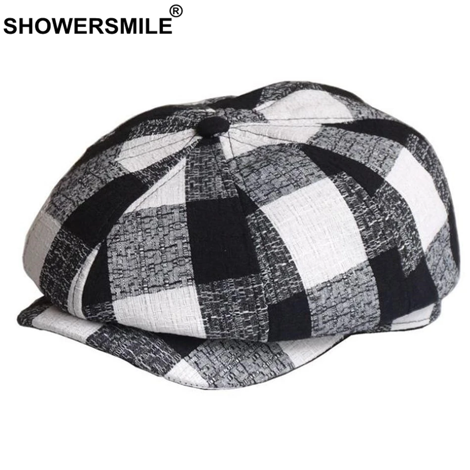 SHOWERSMILE льняная кепка газетчика для мужчин и женщин весна лето берет в британском