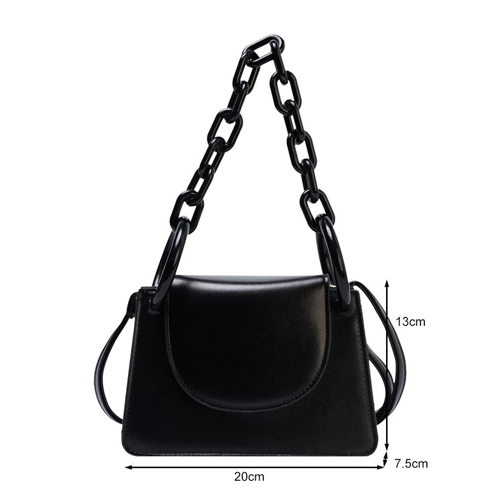 

Fashion Candy Color Shoulder Sling Bag Women Elegant Acrylic Chain Totes Purse Ladies PU Leather Crossbody Messenger Satchel Pou