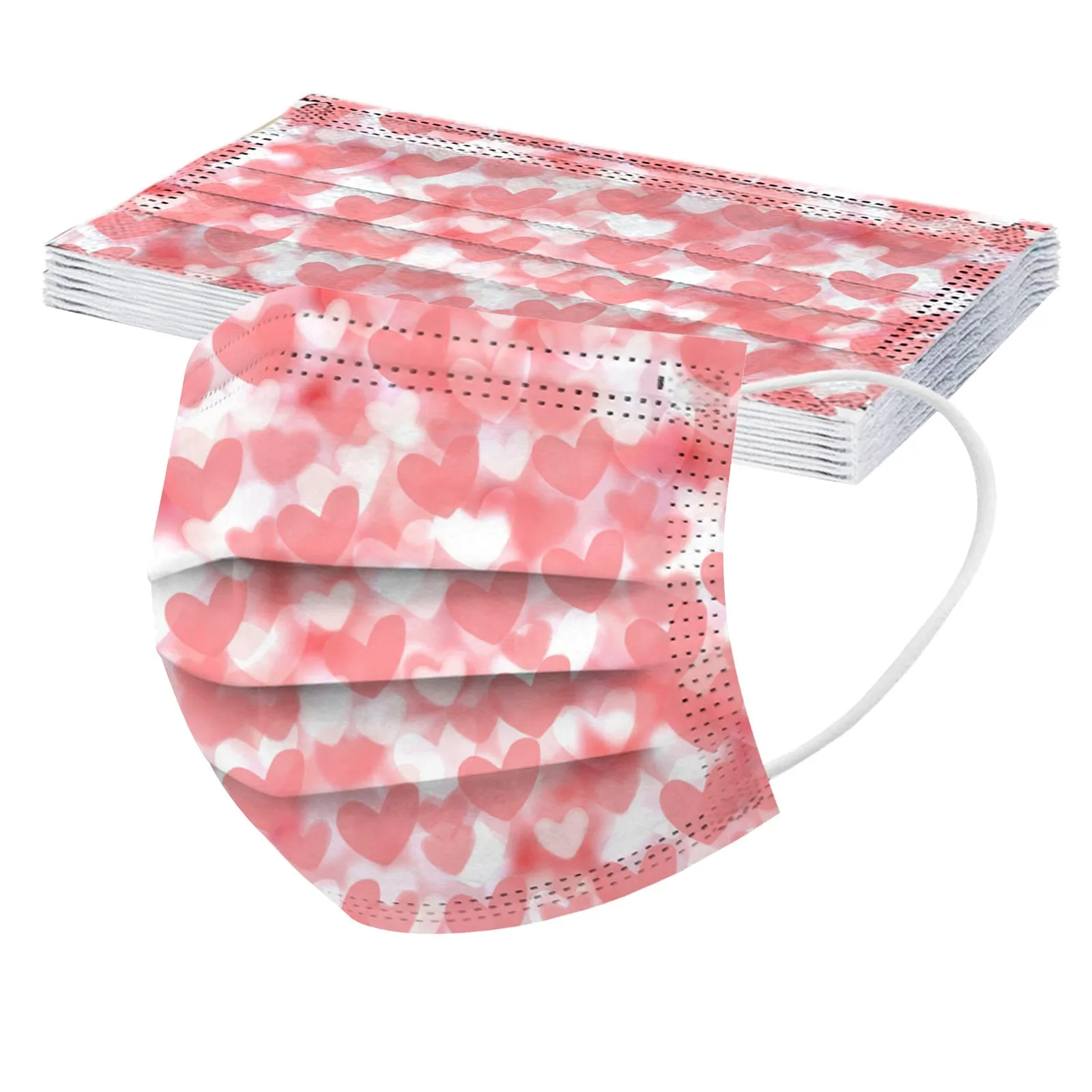 10/50PC Adult Disposable Face Masks Love heart print Protection masque For Men And Women маска для лица от вируса |