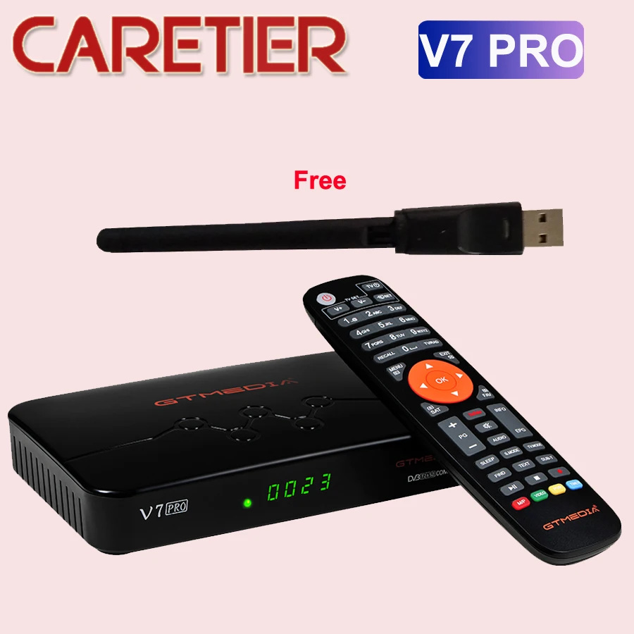 ТВ-приставка GTMEDIA V7 PRO H.265 DVB S2/T2 спутниковый ресивер с поддержкой USB Wi-Fi - купить по