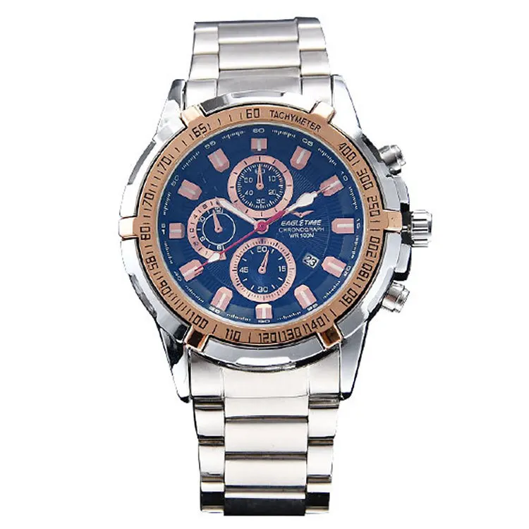 

Brand New Explosion Steel Belt Calendar Men's Satch Business Casual Quartz Watches Fashion Trend Wristwatch Rose Gold Silver