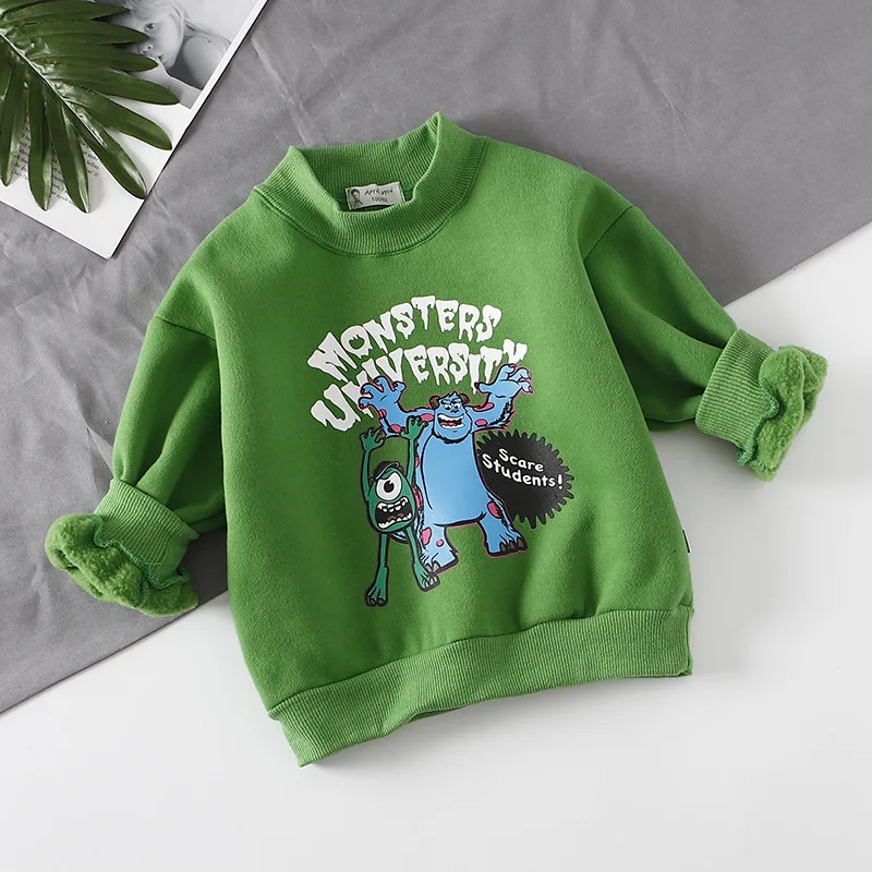 Бархатная футболка для малышей Детская одежда с принтом Алфавит и Монстр оптовая