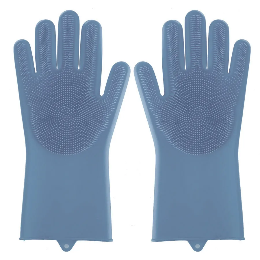 1Pair Purple 1 пара силиконовых волшебных резиновых перчаток, экологически чистые чистящие губки щетки для мытья посуды хозяйственные перчатки для уборки - Цвет: 1Pair Purple