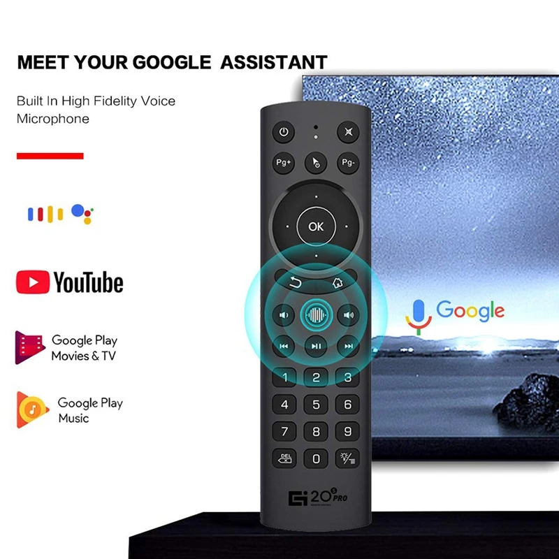 

Пульт дистанционного управления Air Mouse для Google Assistant, голосового поиска, гироскопа, Bluetooth 2,4G, G20S Pro, 5 шт.