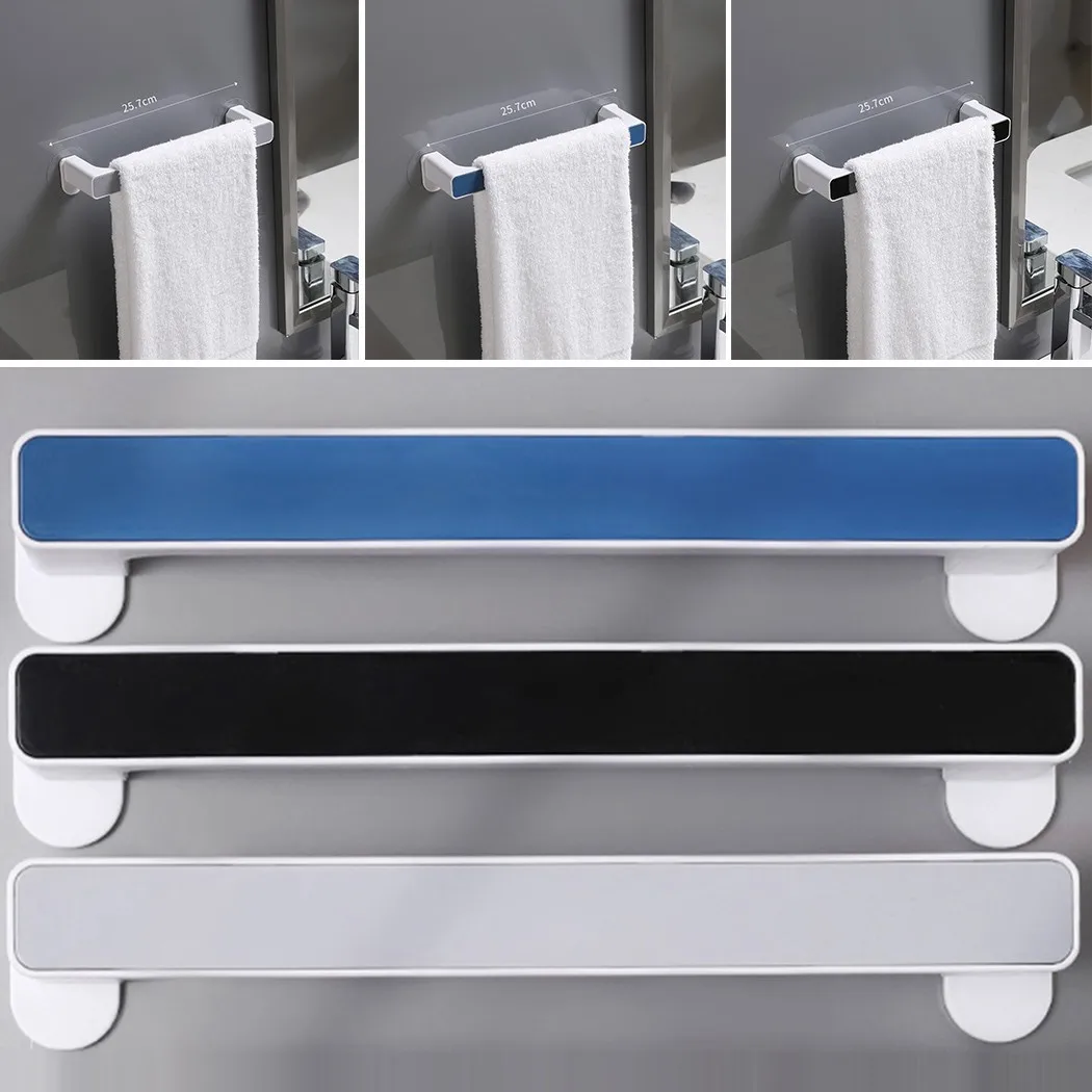 

Strong Adhesive Suction Cup Towel Holder Rack Rail Hanger Wall Mount Hang Hook Tower Bar Towel Rac Bathroom Rack Hanging Towel