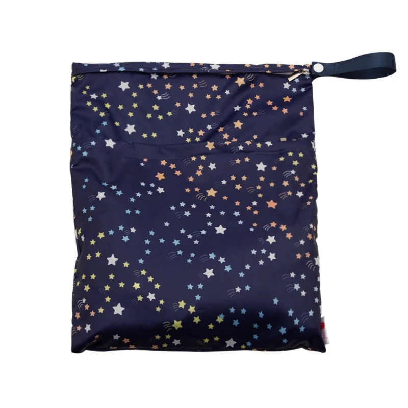 

Waterproof Reusable Wet Bag Printed Pocket Nappy Bags PUL Travel Wet Dry Bags 29x36cm Diaper Bag DXAD