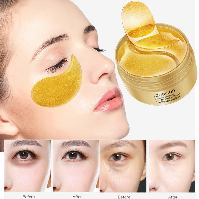 Патчи коллагеновые золотые Антивозрастные для кожи вокруг глаз от Тёмных кругов