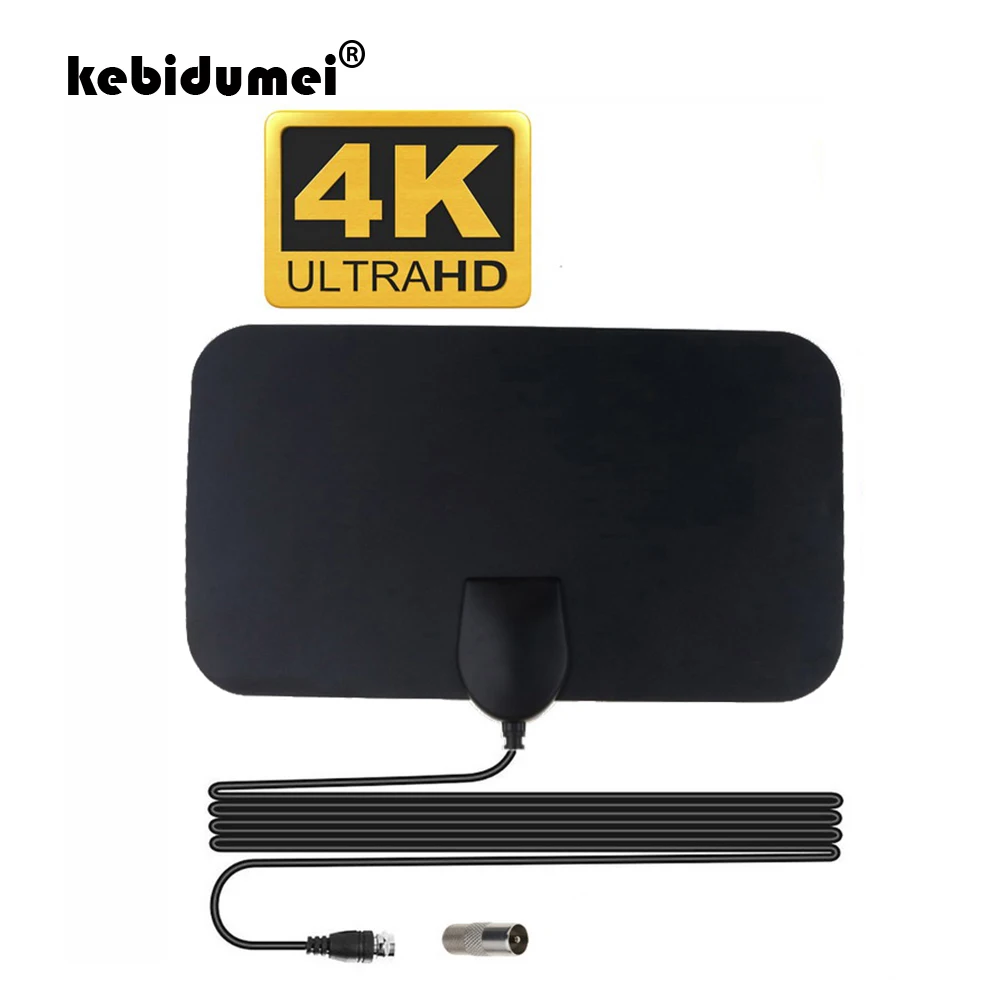 Цифровая ТВ антенна kebidumei HD 4K 25 дБ с высоким коэффициентом усиления плоский
