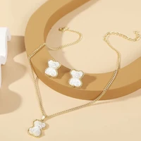 korea bear necklace earrings set exquisite jewelry ladies imitation pearl alloy necklace