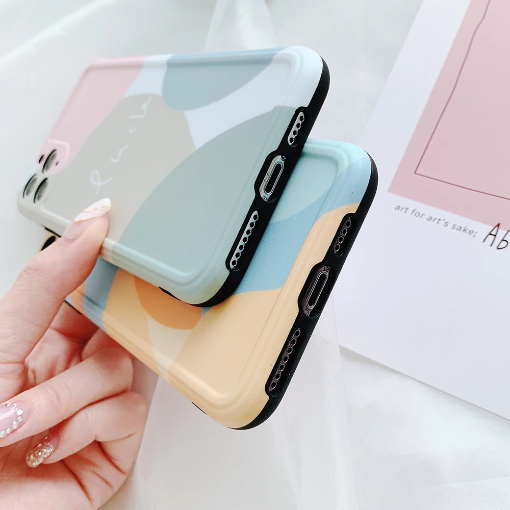 Защитный чехол для телефона с абстрактным геометрическим рисунком iPhone 12 Mini 11 Pro Max
