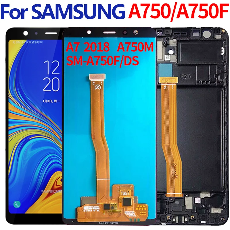 

6,0 "Amoled для Samsung Galaxy A7 2018 A750 ЖК-дисплей панель с сенсорным экраном дигитайзер в сборе для Сань Син SM-A750F A750FN ЖК-экран