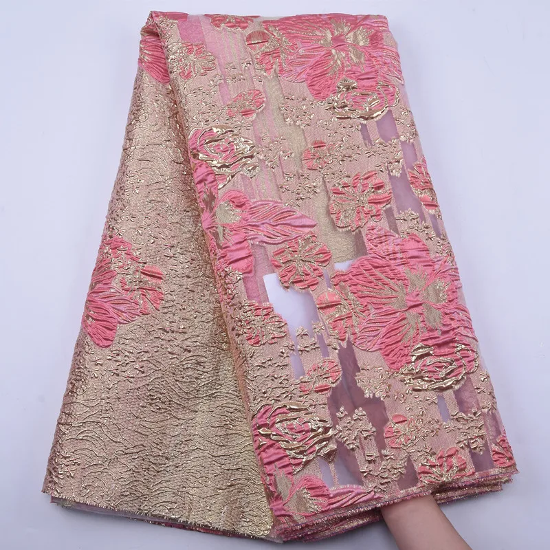 Нигерийская кружевная ткань 2020 Высококачественная вышитая Золотая линия