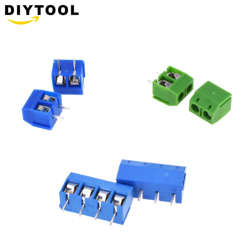 

20PCS/LOT KF301-2P KF301-5.0-2P KF301-4P KF301 Screw 5.08mm Straight Pin PCB Screw Terminal Block Connector Blue and green