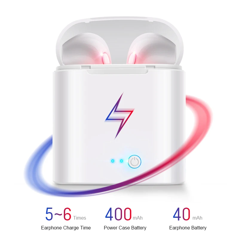I7 i7s TWS Mini Bluetooth беспроводные наушники вкладыши музыкальные спортивные для iphone X 6 7