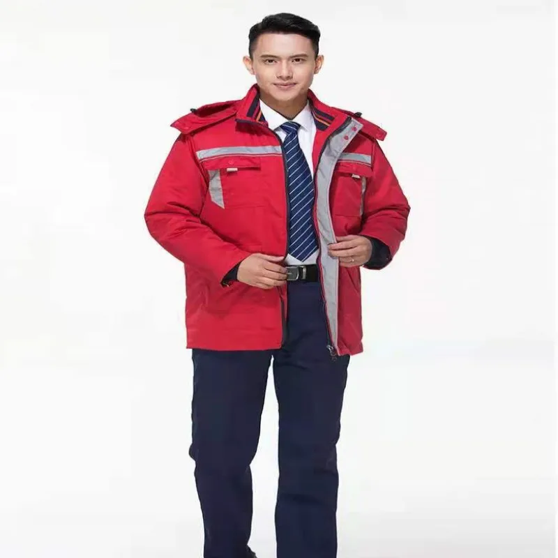 Зимняя рабочая одежда толстый теплый комбинезон с хлопковой подкладкой антифриз