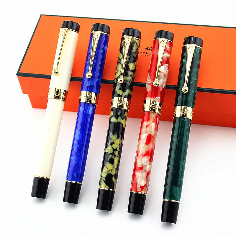 Роскошная перьевая ручка Jinhao Century 100 акриловая золотая с зажимом наконечник 0 7 мм