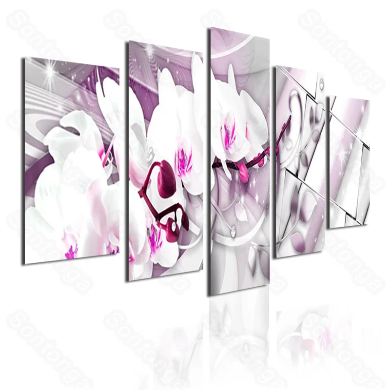 

Light Luxury Lily Flower Branch Decoration Painting Simple Style Modern Golden Pattern Porch Living Room Corridor Study Room