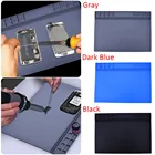 Теплоизоляционный силиконовый коврик, Настольный коврик, платформа для обслуживания BGA, инструменты для ремонта паяльной станции, серыйчерныйтемно-синий