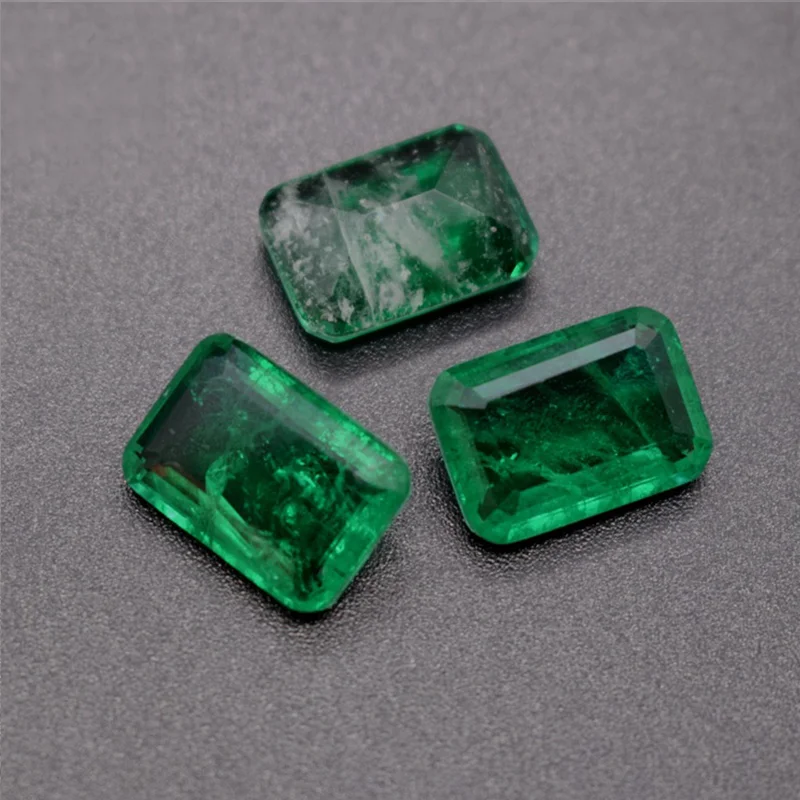 Emerald Princess Square  Ring Pendant European And American Emerald Loose Stone Charm Jewelry Making Women Jewelry  Men's Charms
