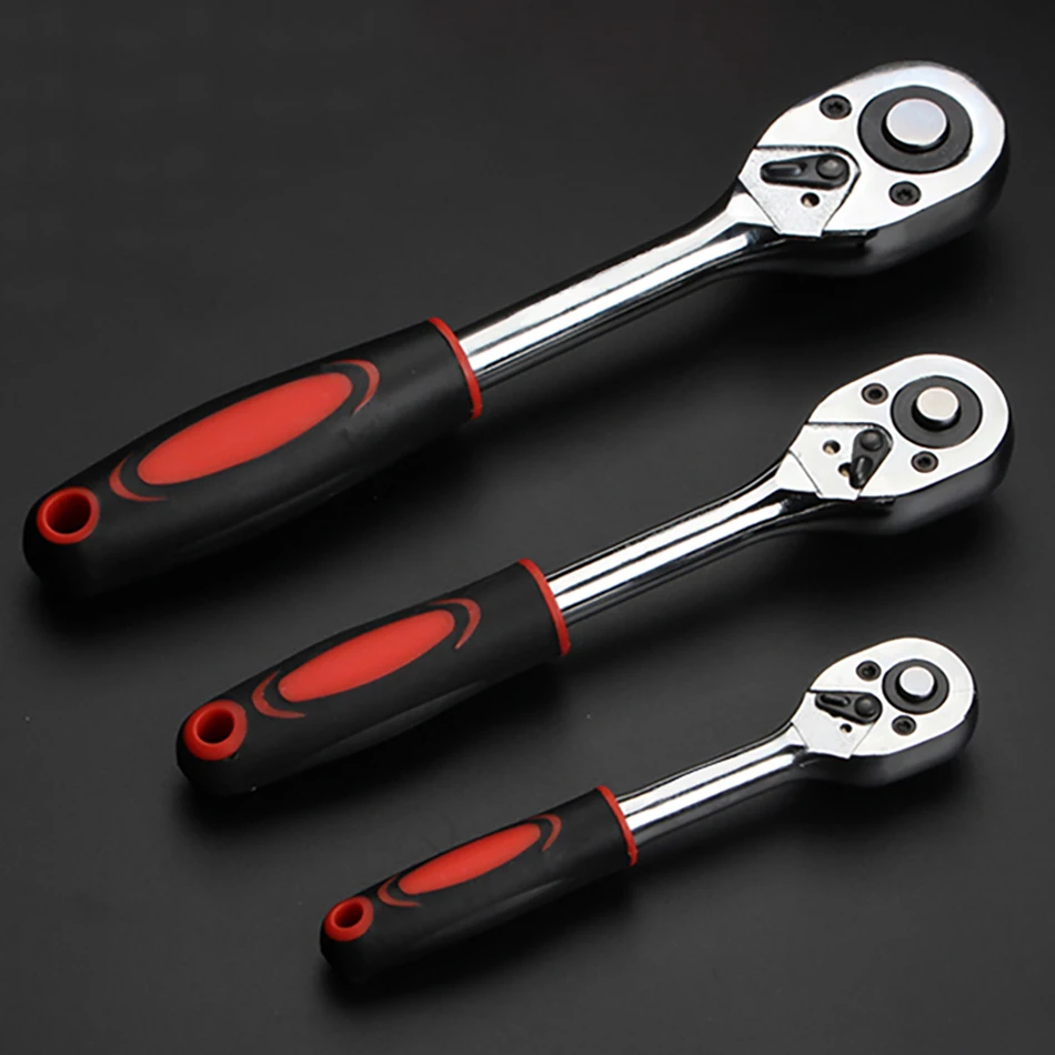 

1/4" 3/8" 1/2" Ratchet Wrench High Torque A Type wrench For Socket 24 Teeth Quick Release Square Head Spanner Hand Repair Tools