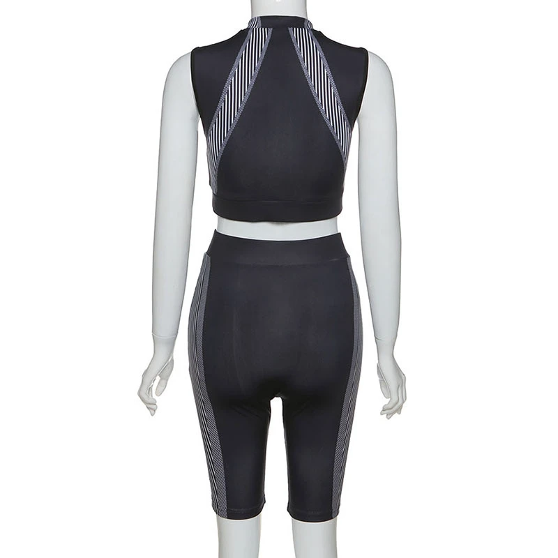 Женский бесшовный спортивный костюм для йоги комплект из 2 предметов на молнии