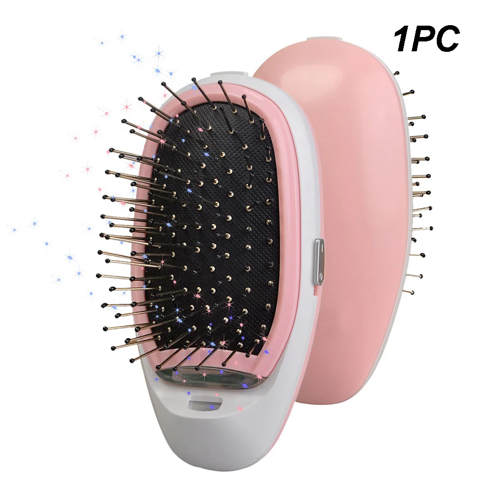 

Электрическая Уход Прямая щетка для волос отрицательные ионы Массаж Мини Антистатическая портативная расческа