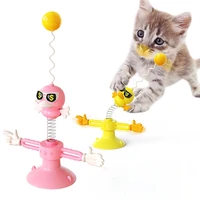 cat toy sucker 360 degrees windmill turntable spring cat stick funny cat ball interactive puzzle kitten accessories pet supplies