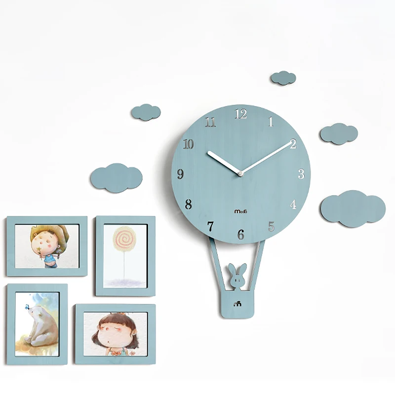 Художественные простые современные настенные часы Мультяшные бесшумные