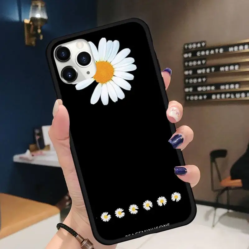 

Black White Flower Daisy Phone Case for iPhone 11 12 mini pro XS MAX 8 7 6 6S Plus X 5S SE 2020 XR