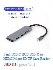 7-в-1 Тип C концентратор мульти Порты и разъёмы HDMI адаптер Ethernet Порты и разъёмы с 2 портами(стандарт 3,0 Порты с 60WPower доставки для macbookand более USB C концентратор, Лидер продаж