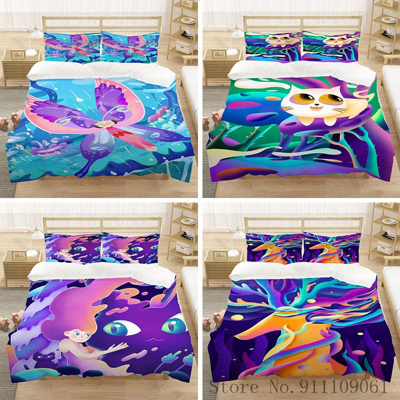 

Fantasy Color Cartoon 3D Printed Bedding Set Quilt Cover and Pillowcase Bedclothes 2/3Pcs Single Queen King Size Home Textile