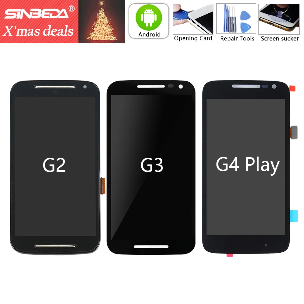 

Sinbeda Genuine For Motorola Moto G2 XT1063 XT1064 G3 XT1544 LCD Display Touch Screen Frame Digitizer For Moto XT1068 2nd LCD