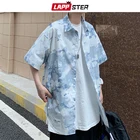 Рубашка LAPPSTER мужская с принтом тай-дай, уличная одежда в японском стиле, корейская мода в стиле Харадзюку, винтажный Топ на пуговицах, XL, лето 2021