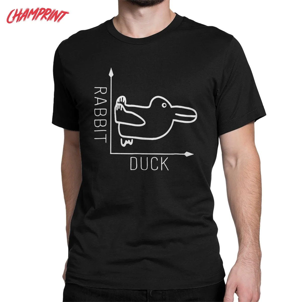 

Men T-Shirt Wittgenstein Brain Teaser Rabbit Duck Philosopher Humorous Cotton Tees Short Sleeve T Shirts Adult Clothing
