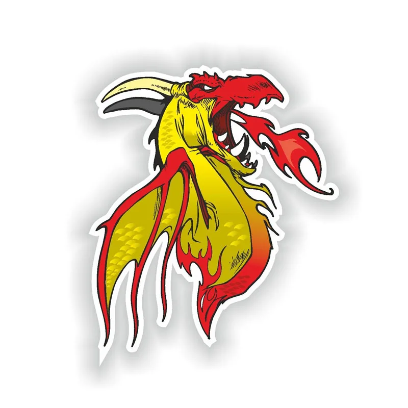 

11CM Cartoon Dragon Fire Tatoo Decal Car Accessories Motorcycle Car Sticker Cover Scratches Waterproof PVC