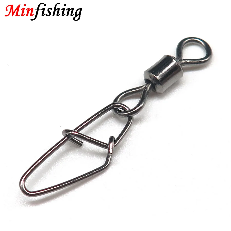 

Minfishing 25 pcs/lot Stainless Steel Fishing Swivel Snap Rolling Barrel Swivel Fishing Hook Lure Accessories Tackle