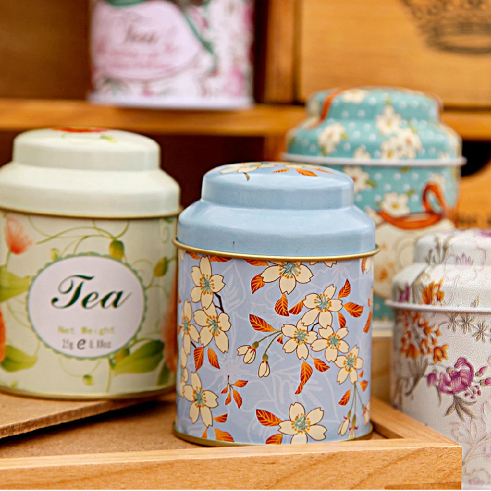 Candy Sealed Cans Box Flower Design Metal Sugar Coffee Tea Tin Jar Container Random Color New | Дом и сад