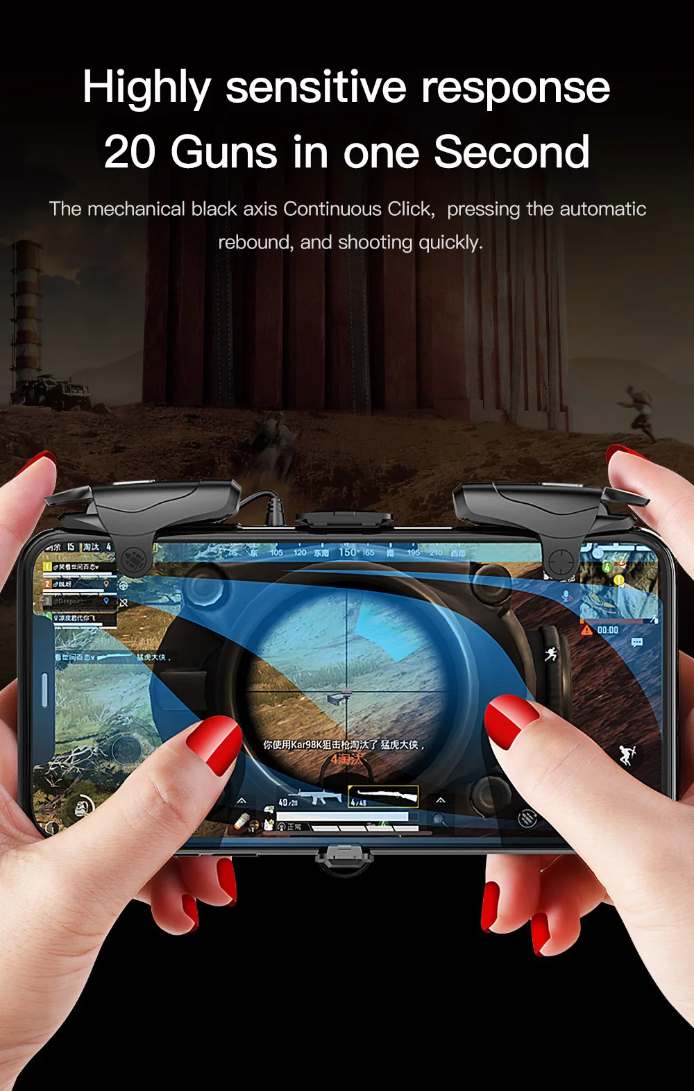 Meeker Gamepad Joystick for PUBG Joypad Trigger Fire Button 3 in 1 Adjustable Shooter Controller For PUBG Mobile Phone Game Pad