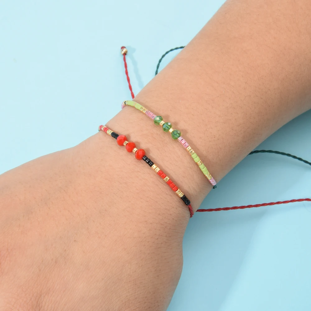 Плетеный Браслет-цепочка ручной работы в богемном стиле регулируемые браслеты с