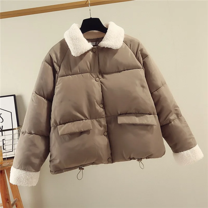 2019 Повседневная Женская парка в Корейском стиле с подкладкой пальто бежевые