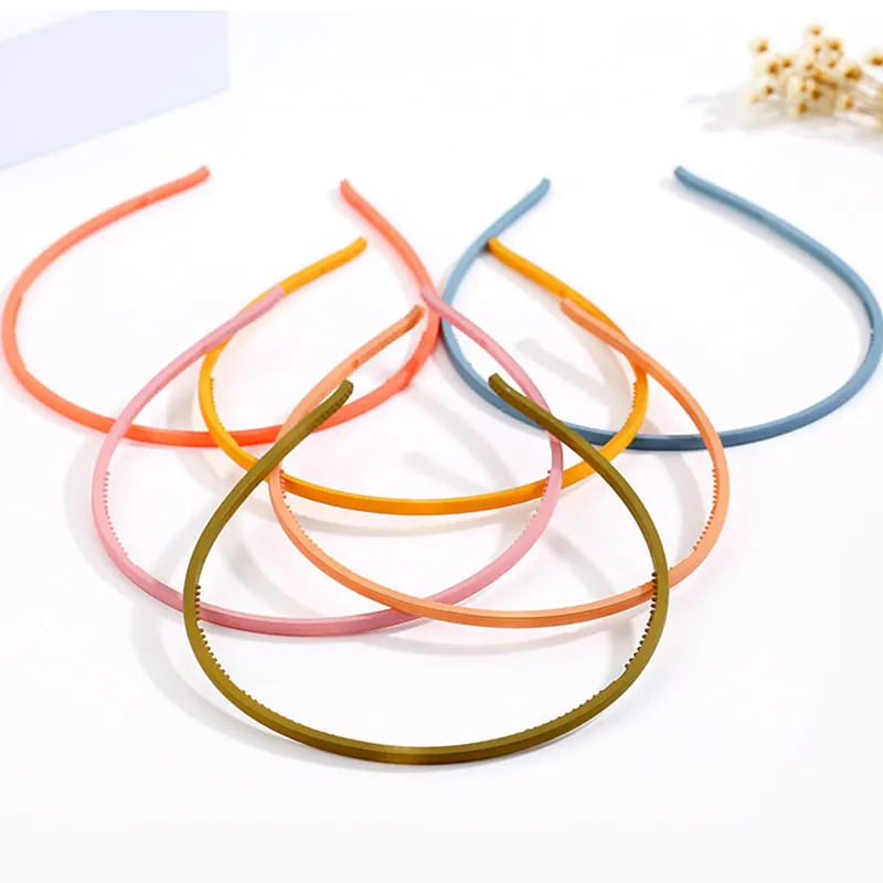 

Women Girls Thin Plastic Hairband Solid Color Simple Hair Styling Headband Hair Accessories Female Non-slip Wash Hair Band
