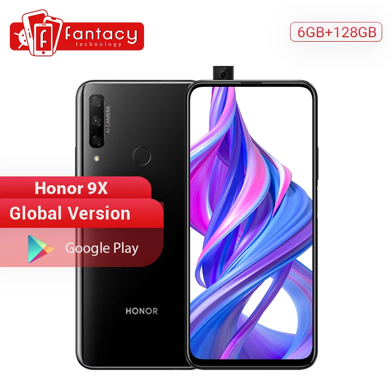 Смартфон Honor 9X 6 ГБ 128 48 МП Android 9 Google Play 59 дюймов 4000 мАч|Смартфоны| |