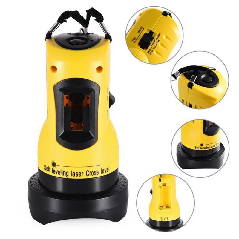 Self-Leveling Laser Level Tool 360 Degrees Rotary 2 Lines Cross Horizontal and Vertical High Visibility Adjustable | Инструменты