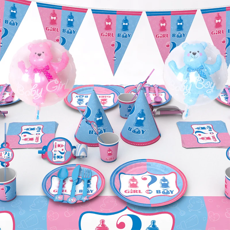 Половая посуда для девочек и мальчиков латексный воздушный шар баннер бумажная