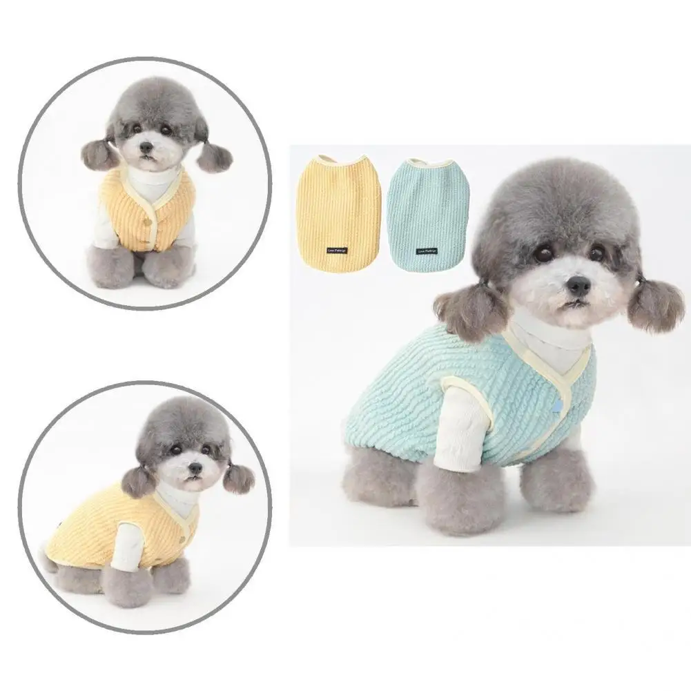 

Dress-up Soft Texture Dog Kitten Sleeveless Thickened Tops for Casual